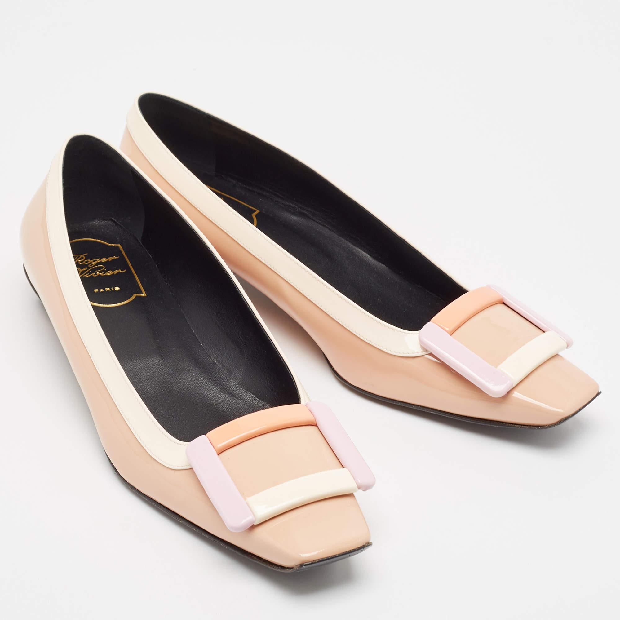 Roger Vivier Bailarinas de charol multicolor talla 38 en Bueno estado para la venta en Dubai, Al Qouz 2