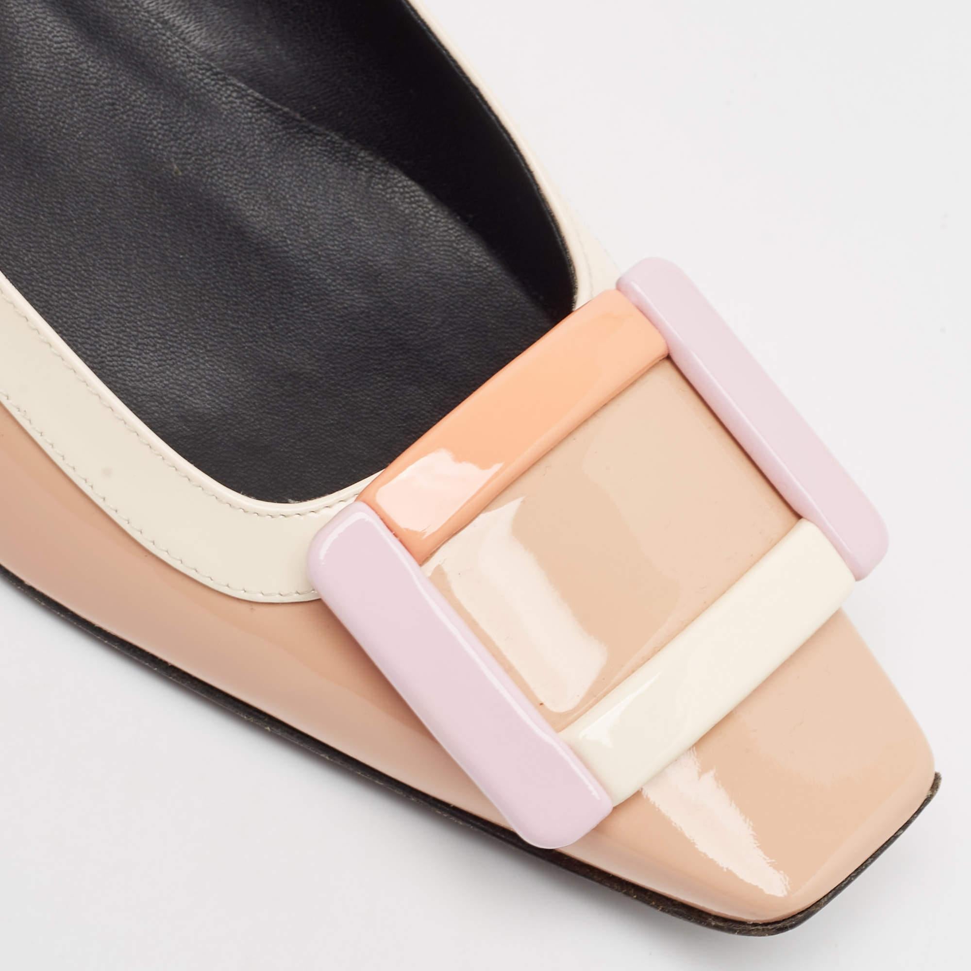 Roger Vivier Bailarinas de charol multicolor talla 38 en venta 2