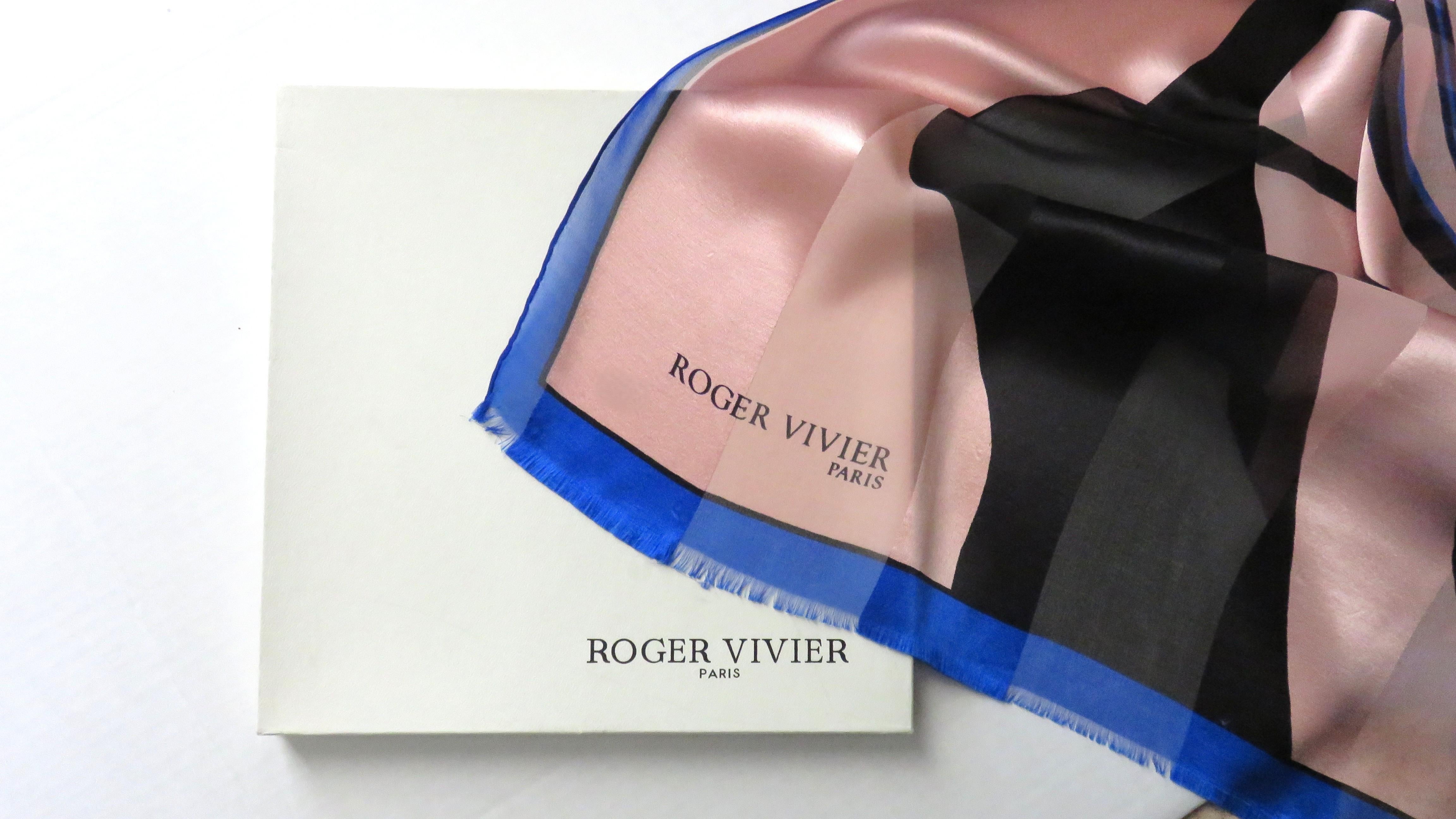 Roger Vivier Pañuelo de Seda Nuevo con Caja Años 90 en venta 6