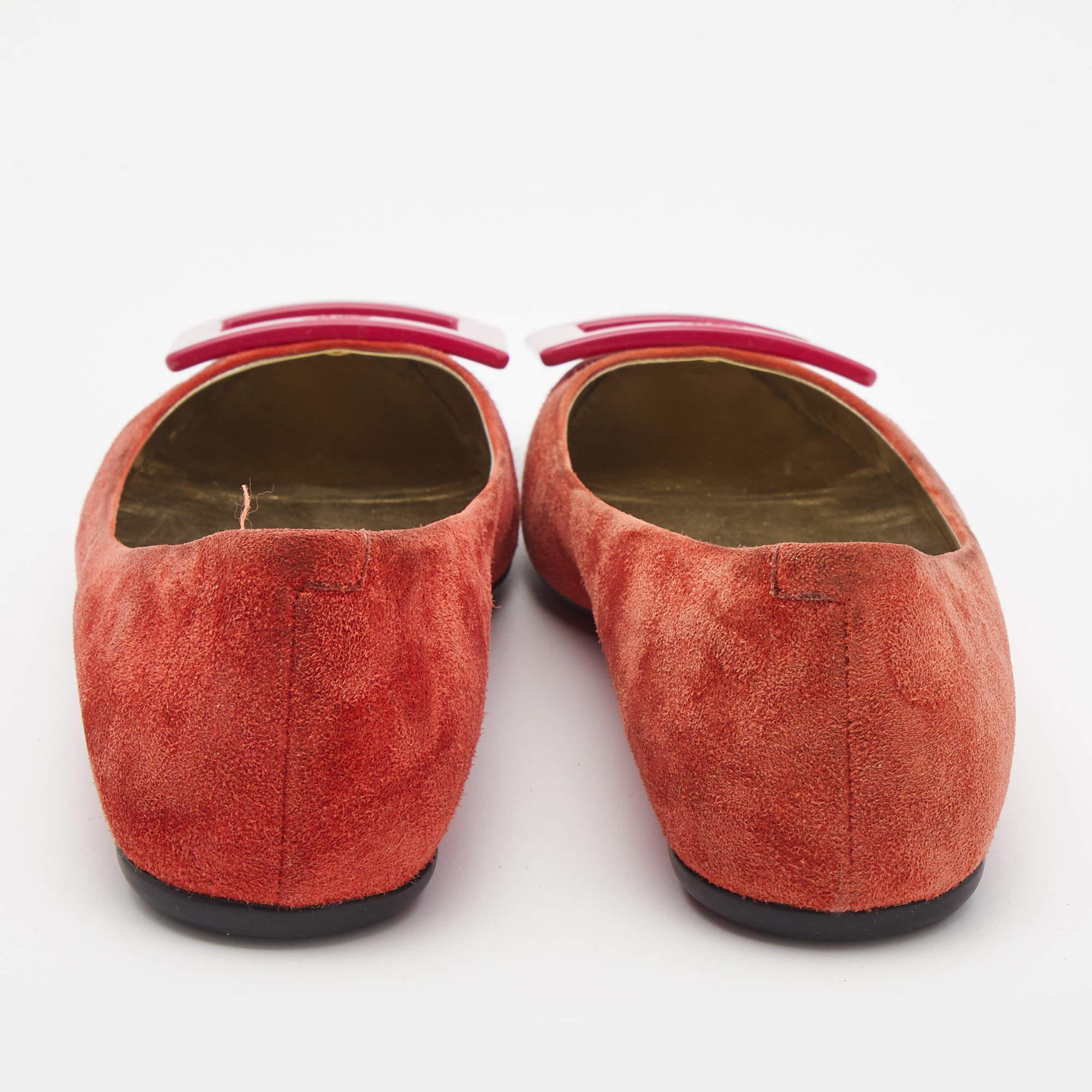 Roger Vivier Ballerines Vivier en daim orange taille 35 Pour femmes en vente