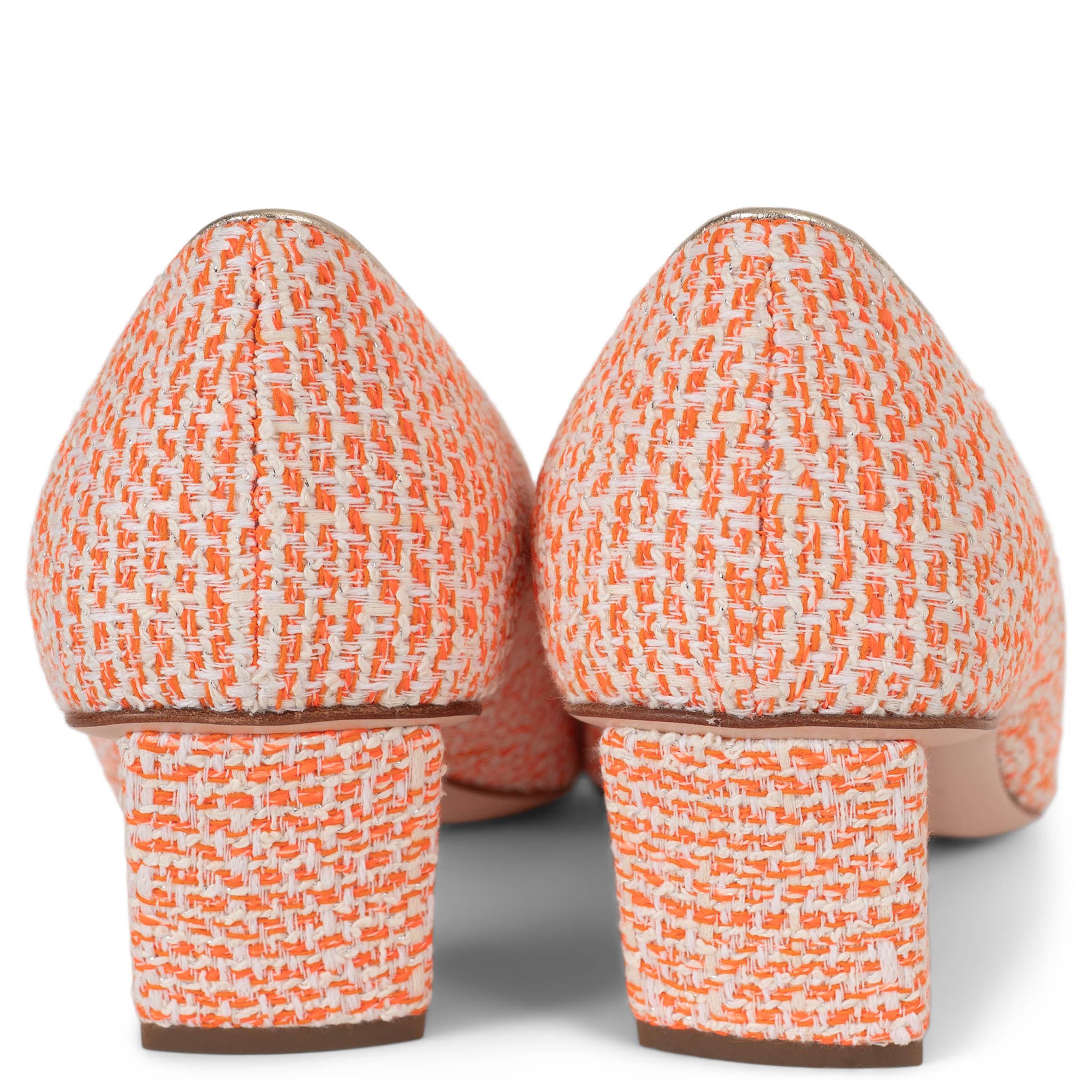 ROGER VIVIER orange TWEED BELLE VIVIER 45 BUCKLE Chaussures 38.5 Neuf - En vente à Zürich, CH