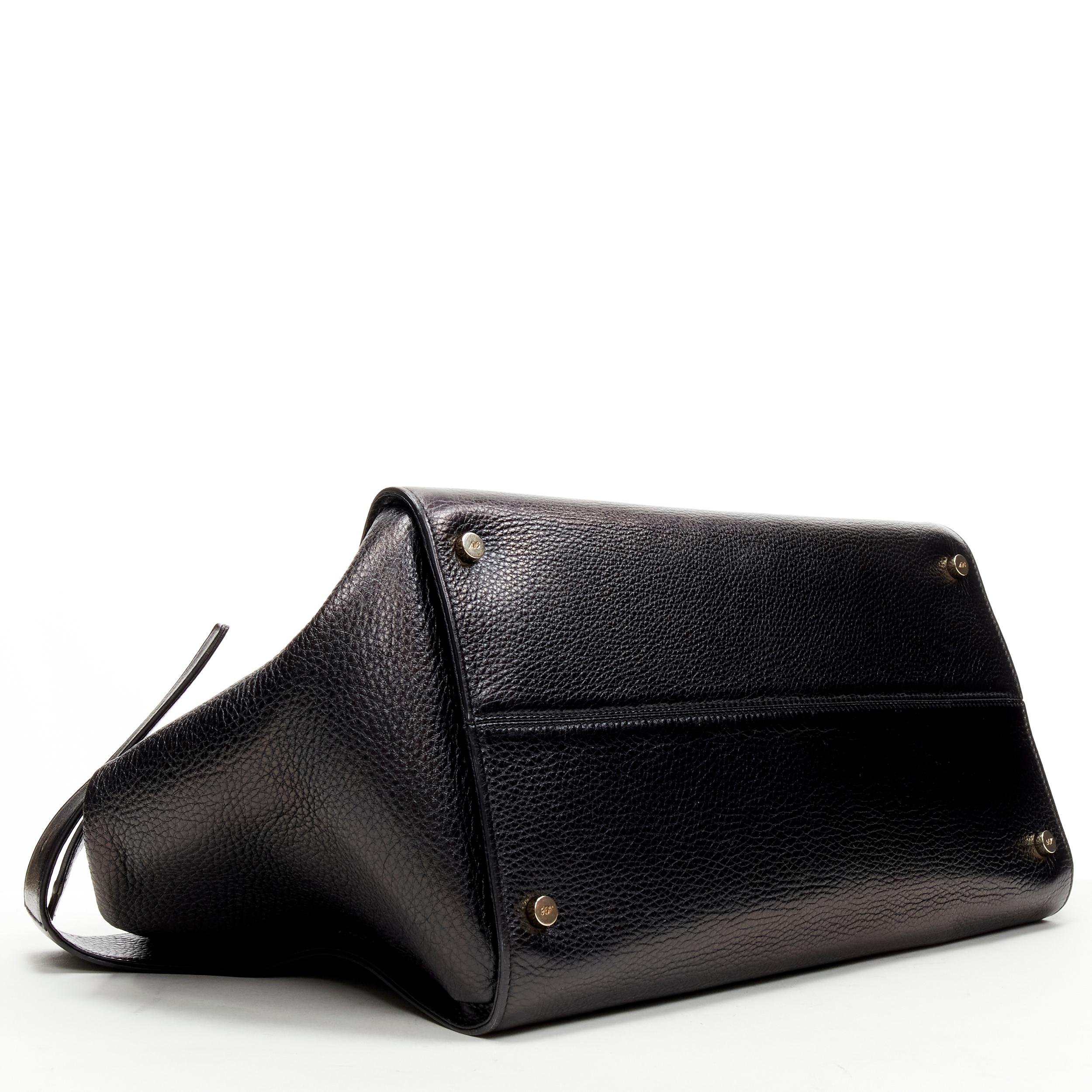 ROGER VIVIER Pigrim De Jour Cabas black leather buckle satchel tote bag In Excellent Condition In Hong Kong, NT