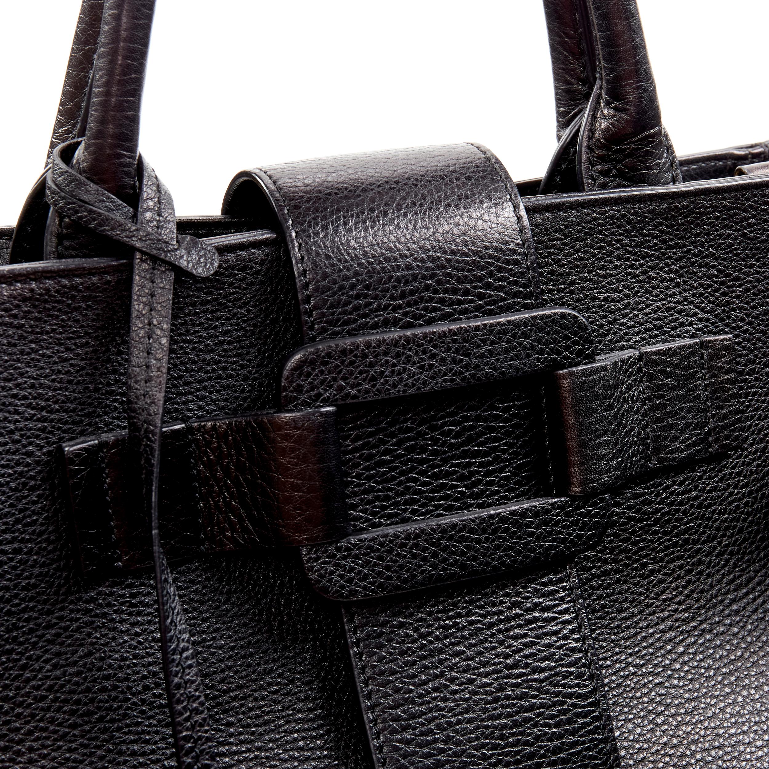 Women's ROGER VIVIER Pigrim De Jour Cabas black leather buckle satchel tote bag