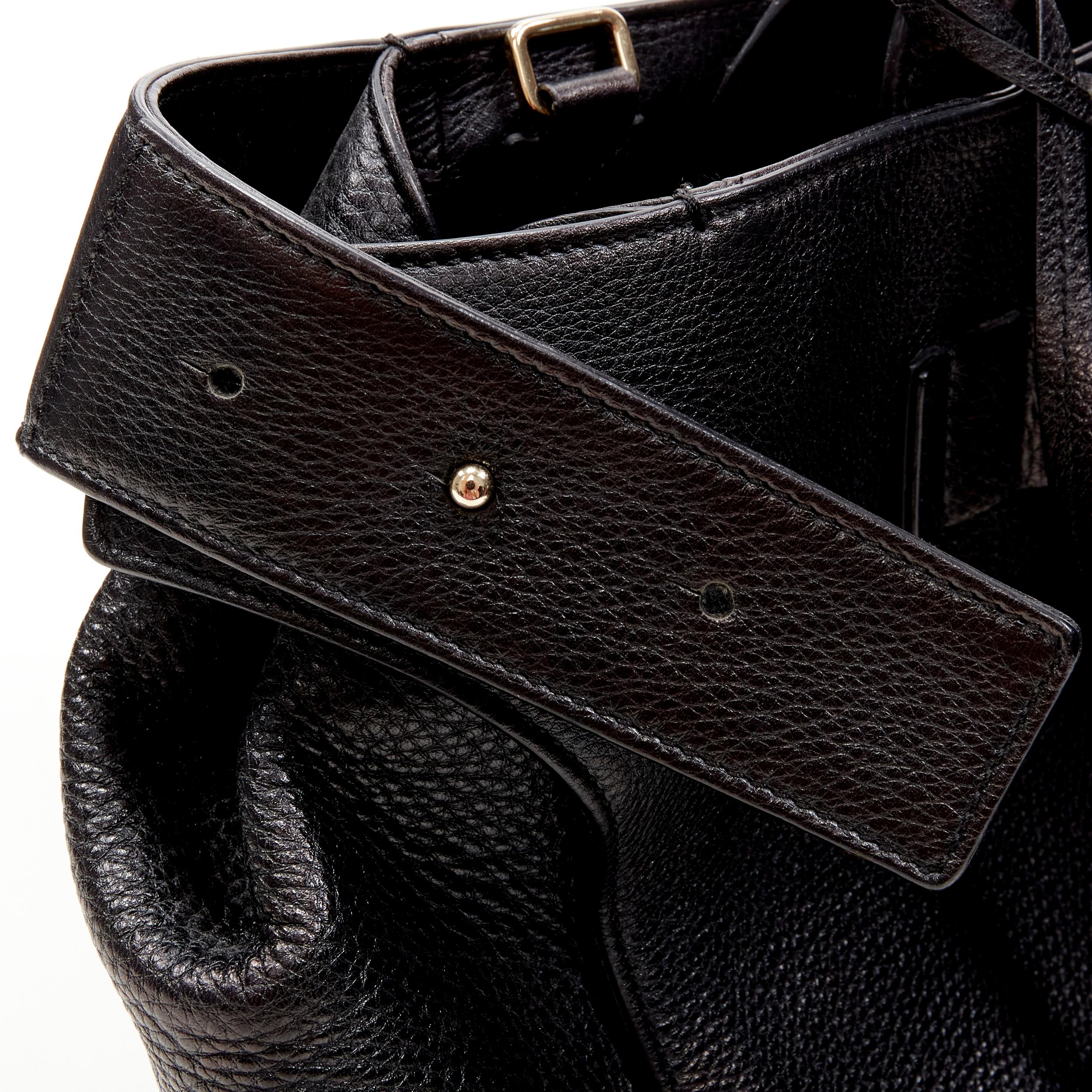 ROGER VIVIER Pigrim De Jour Cabas black leather buckle satchel tote bag 1