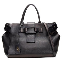 ROGER VIVIER Pigrim De Jour Cabas, borsa a tracolla con fibbia in pelle nera