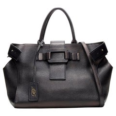 ROGER VIVIER Pigrim De Jour Cabas black leather buckle satchel tote bag