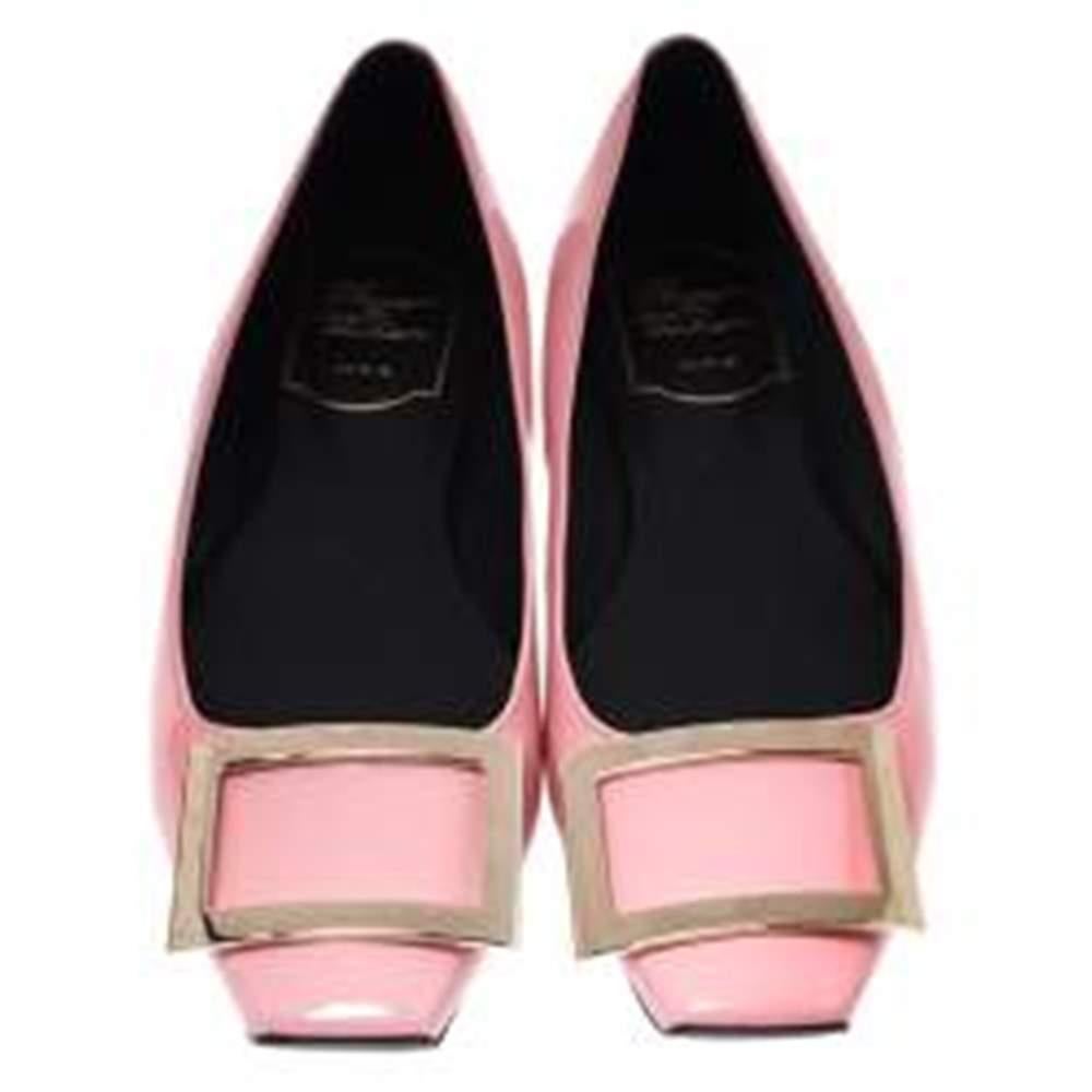 De las mujeres Roger Vivier Bailarinas de charol rosa talla 36