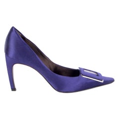 ROGER VIVIER raso viola Scarpe a punta con fibbia 38,5