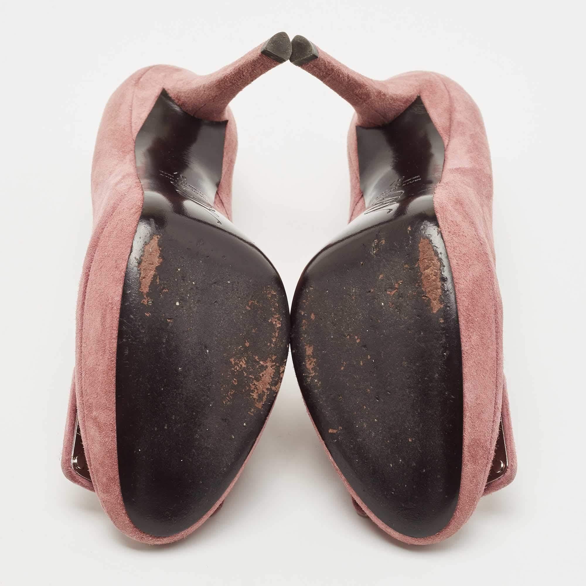 Roger Vivier escarpins à plateforme en daim violet à boucle, taille 37 en vente 1