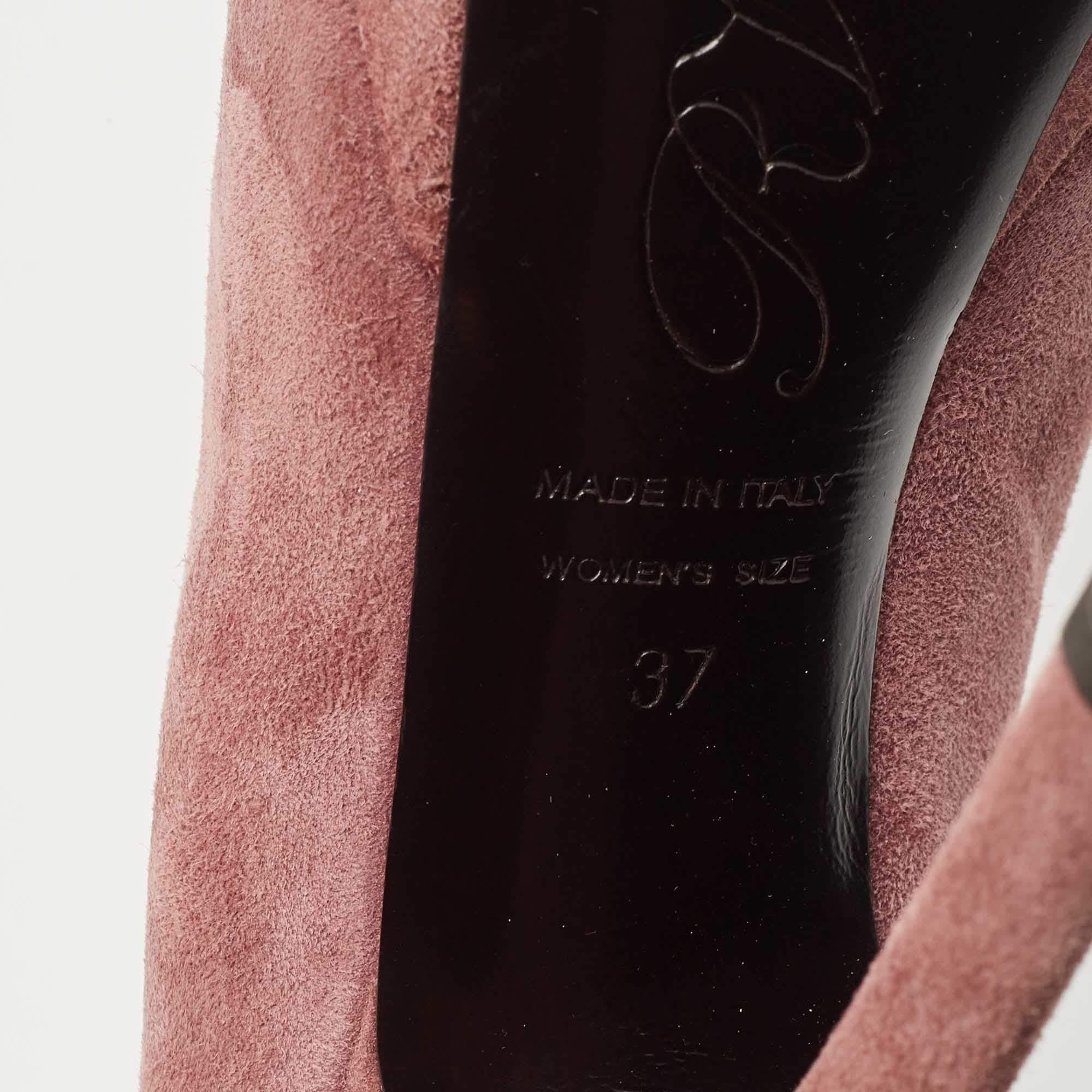Roger Vivier escarpins à plateforme en daim violet à boucle, taille 37 en vente 3