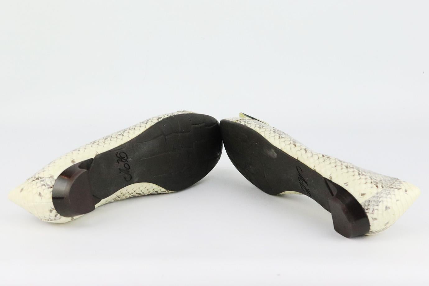 Roger Vivier Ballerine in pelle di pitone EU 39 UK 6 US 9 In condizioni ottime a London, GB
