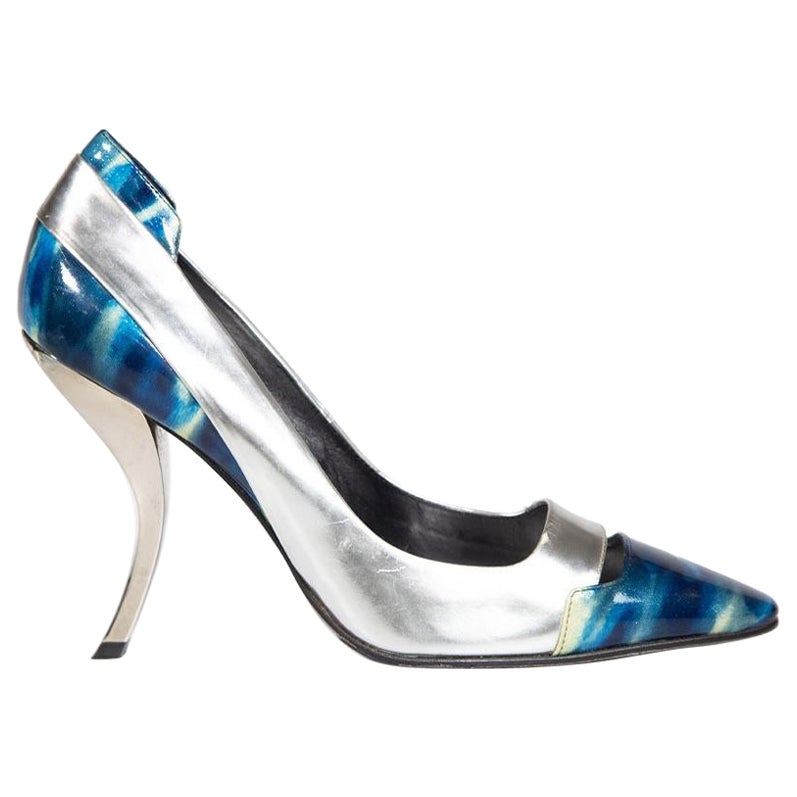 Roger Vivier Sliver Leather Pointed Toe Pumps Size IT 41