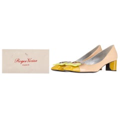 Roger Vivier Tri-Color Patent Leather Buckle Pumps