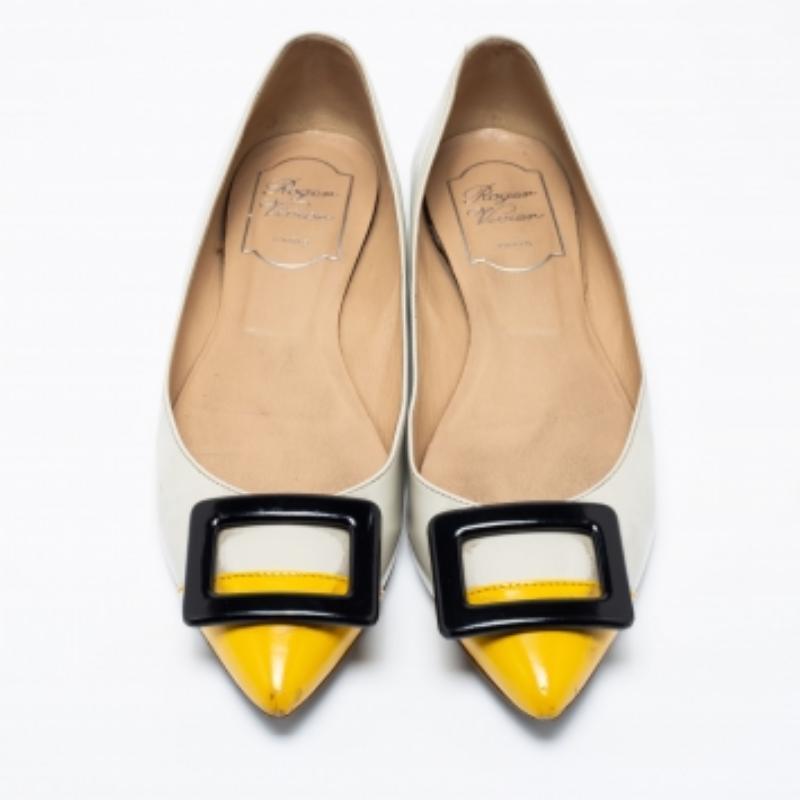Roger Vivier Trompette en cuir verni tricolore Taille 36 en vente 1