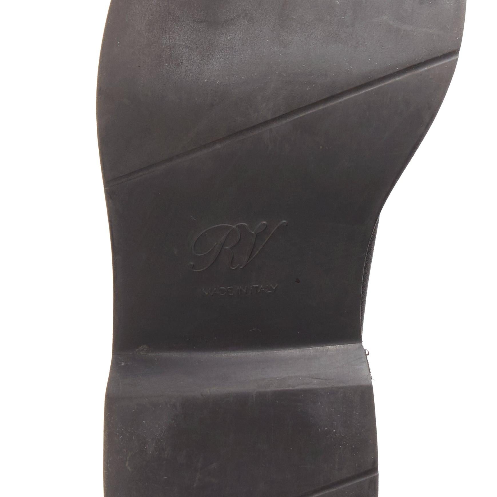 ROGER VIVIER Viv Rangers black leather silver logo buckle ankle boots EU35.5 For Sale 6