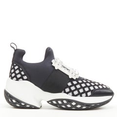 ROGER VIVIER Viv Run Signature strass crystal buckle mesh sneaker EU36