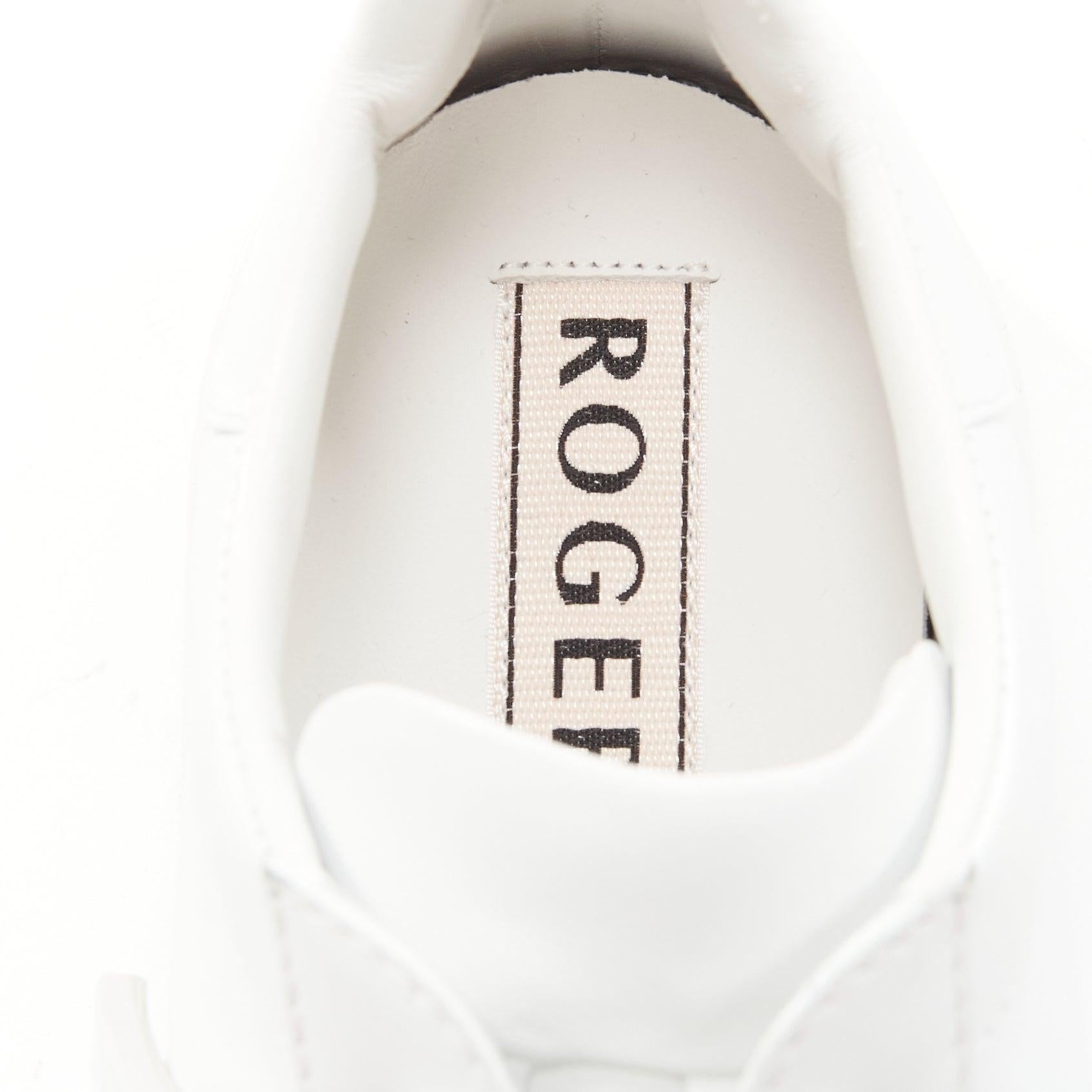 ROGER VIVIER Viv Skate white patent silver RV buckle sneakers EU38.5 For Sale 5