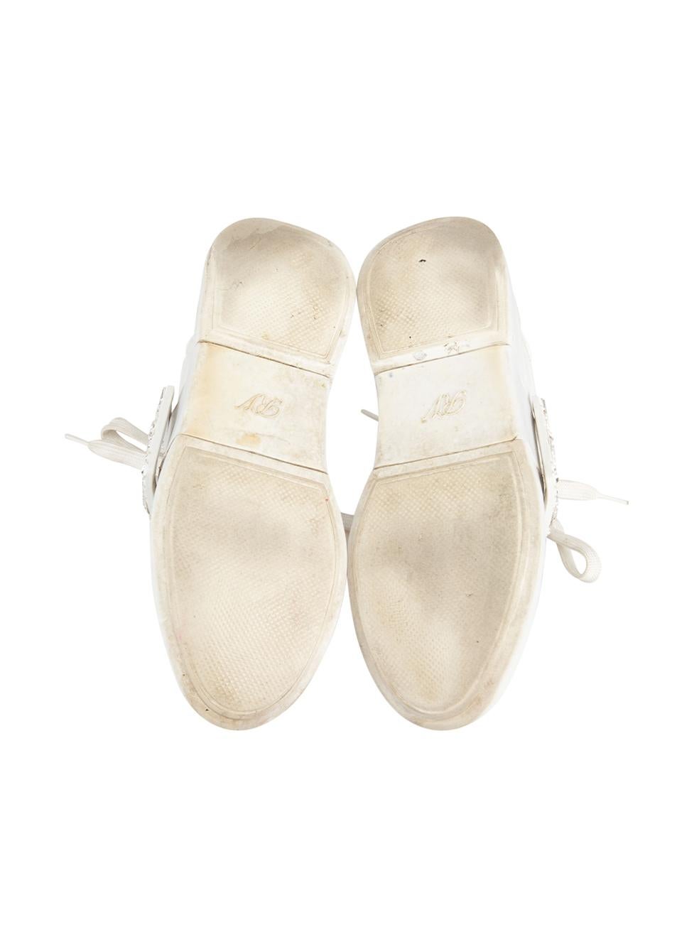 Roger Vivier Chaussures en cuir blanc avec cristaux Taille IT 36 Pour femmes en vente