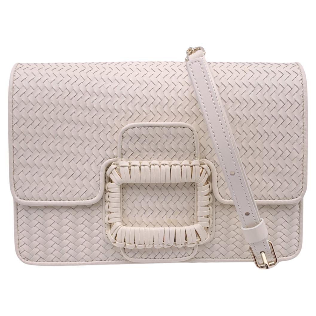 Pochette Portefeuille Roger Vivier Paris - Cuir Noir Et Blanc, Modèle Clutch, Occasion En Très Bon État