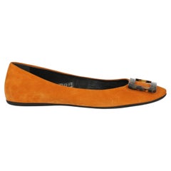 Roger Vivier Women Ballet flats Orange Leather EU 39.5