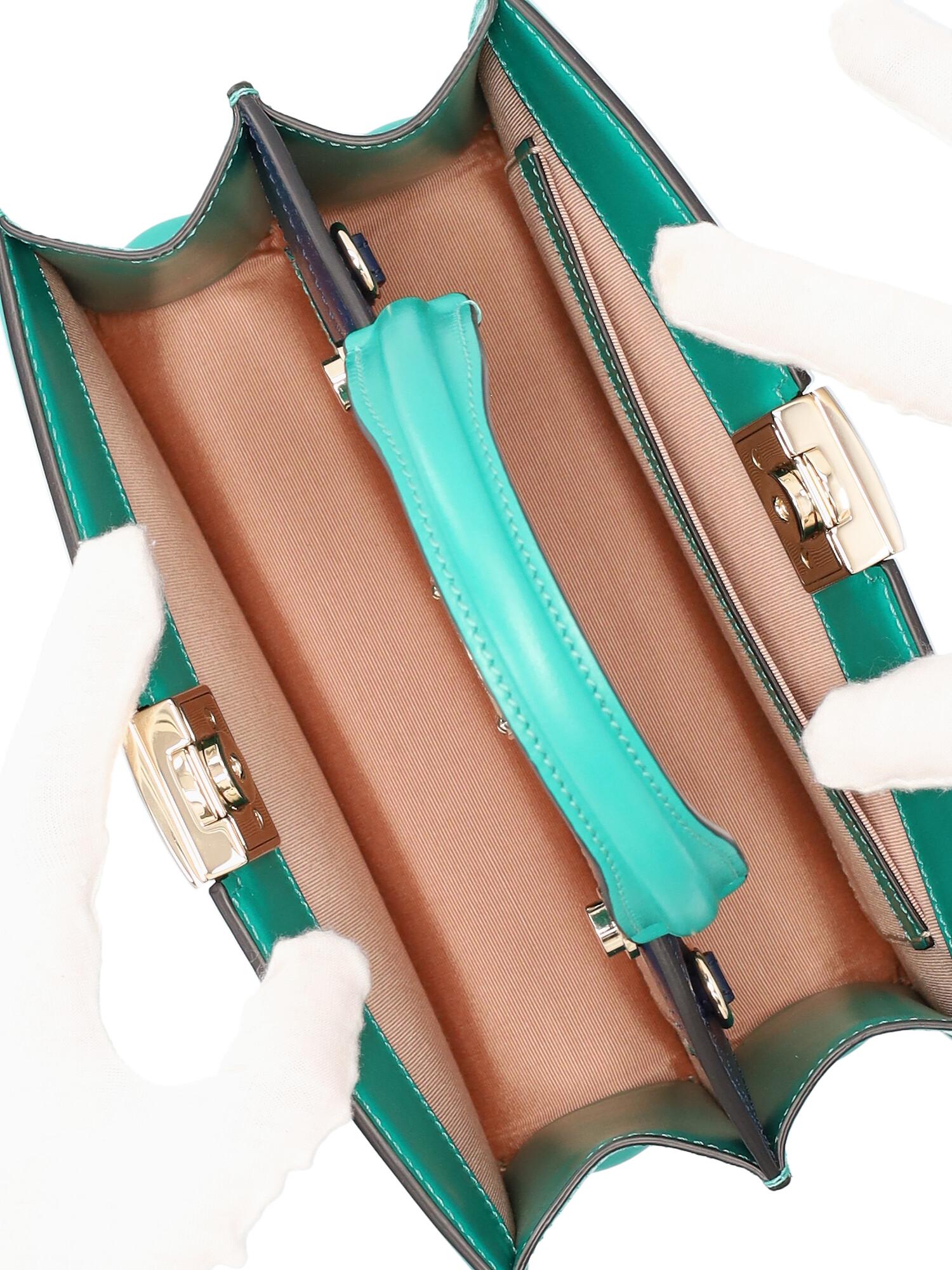 Roger Vivier Women Handbags Green, Navy Leather  For Sale 1