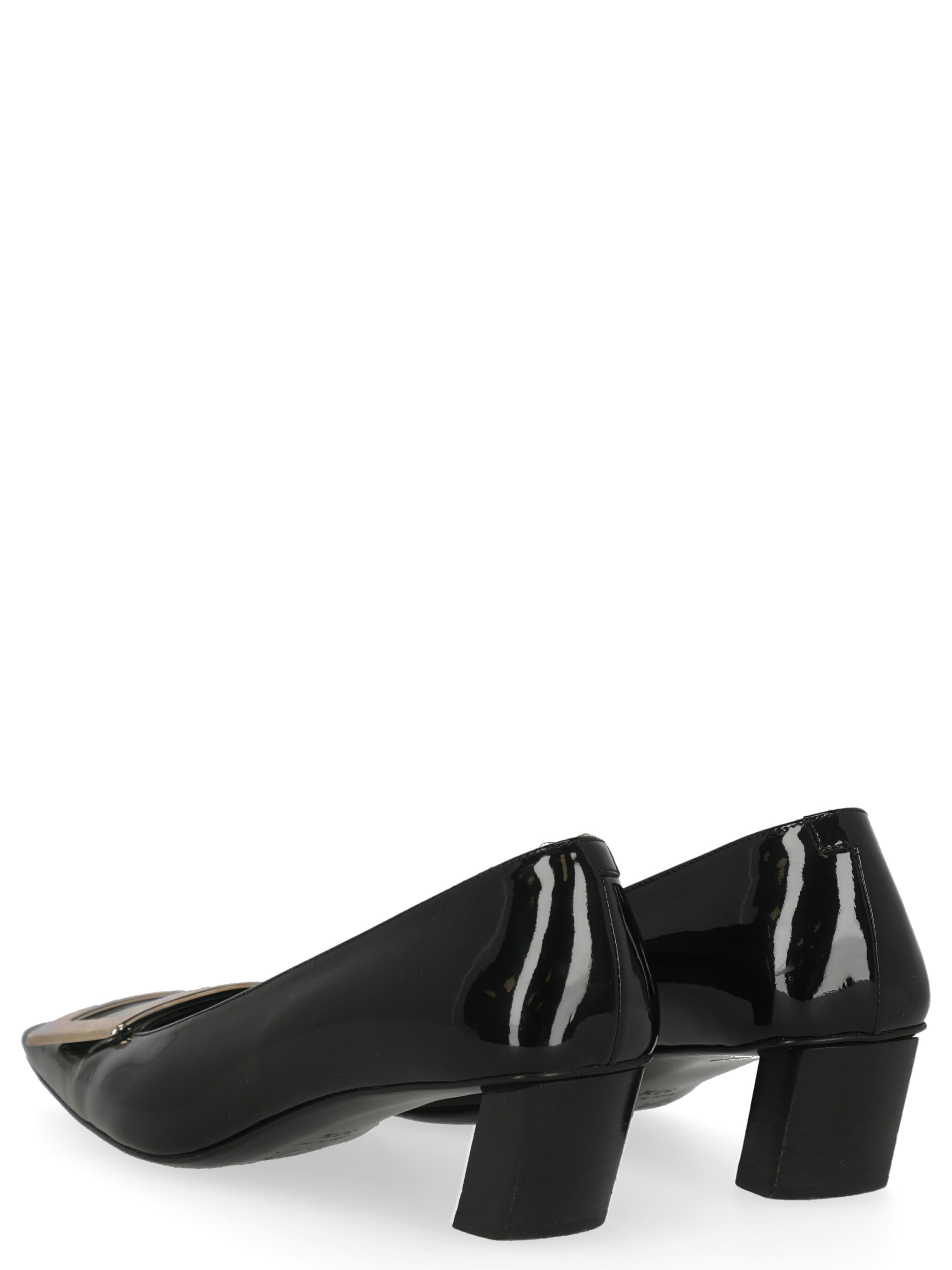 Women's Roger Vivier Women  Pumps Black Leather IT 37.5 For Sale