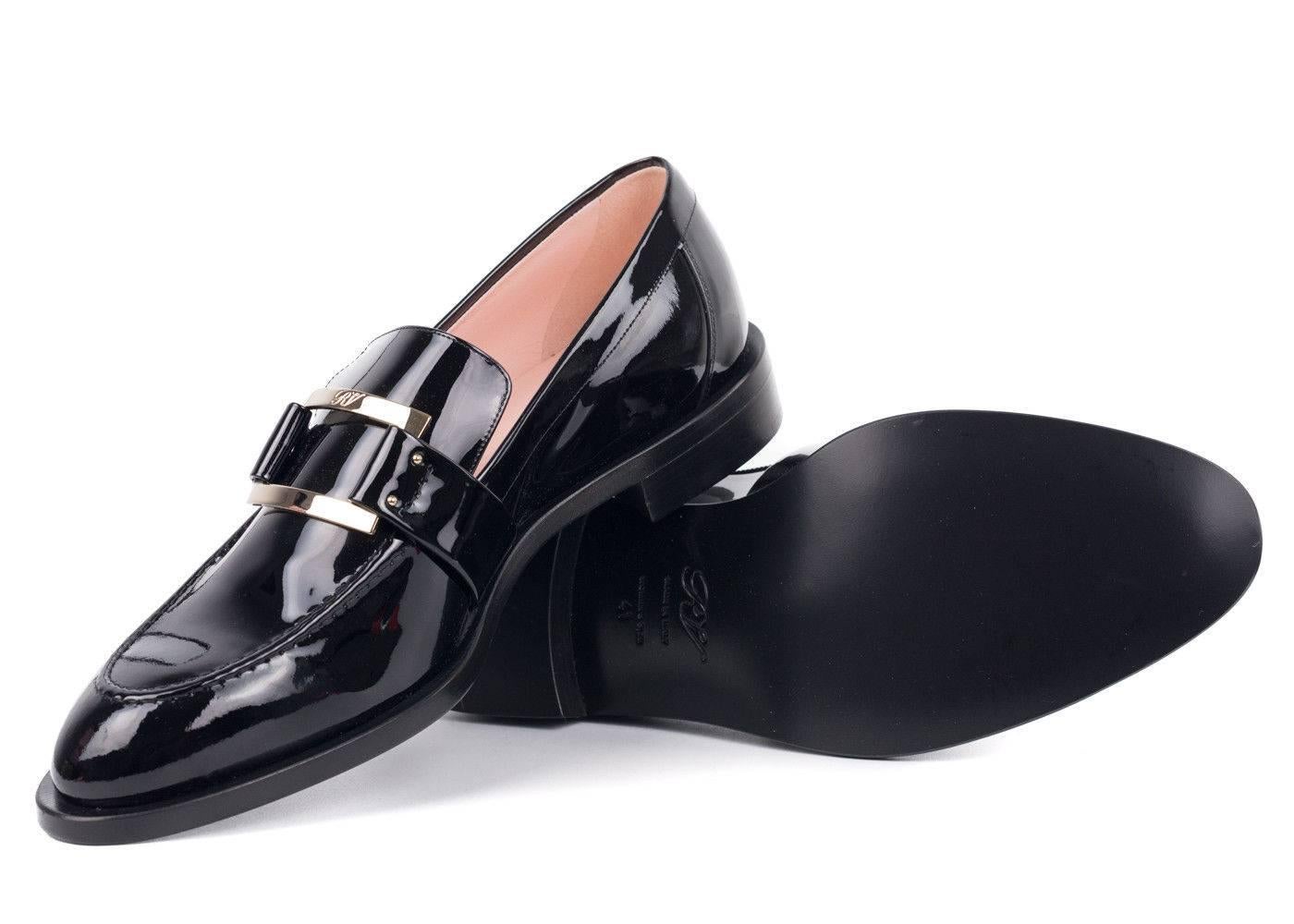 Roger Vivier Women's 30mm Black Patent Leather Loafers  2