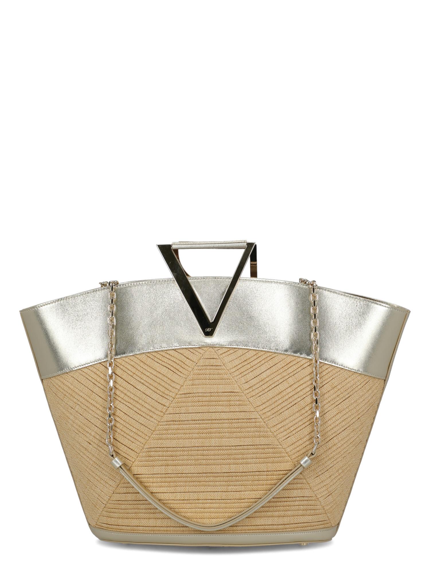Roger Vivier Women's Handbags Beige/Gold Leather For Sale 1
