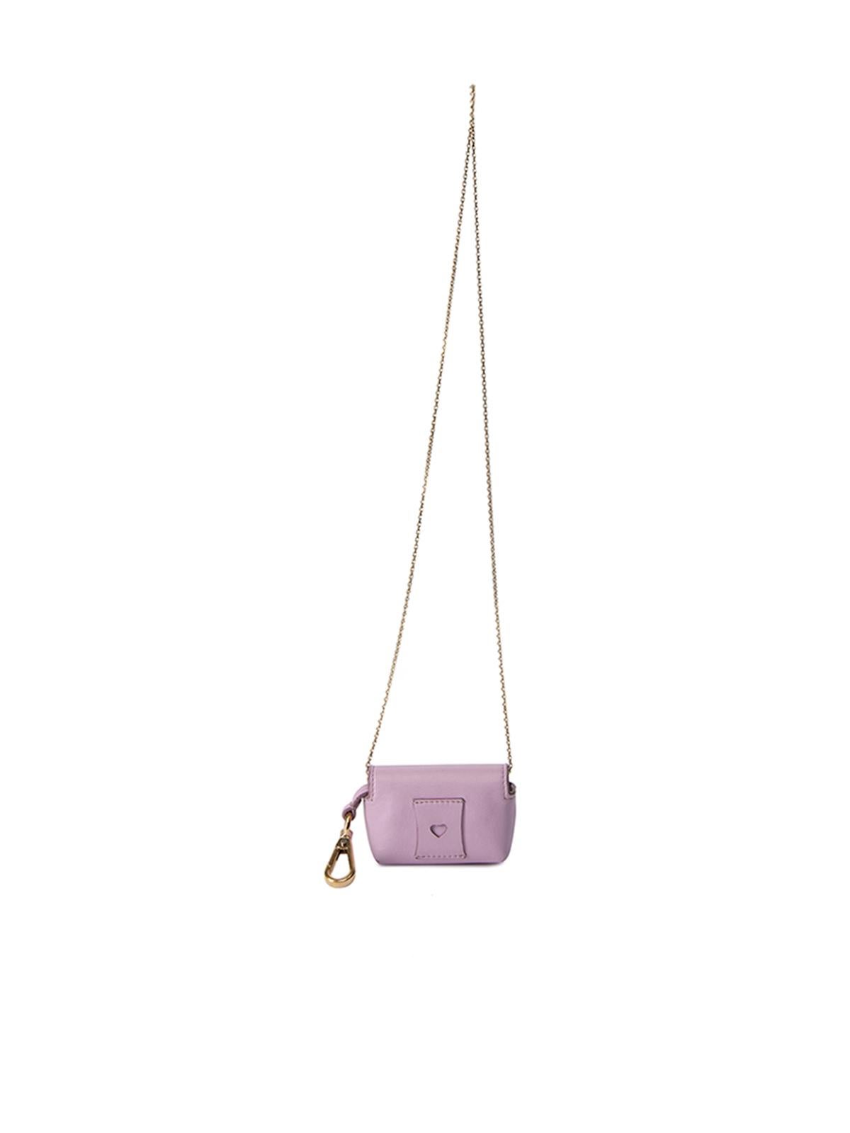 Roger Vivier Women's Pink Broche Vivier Buckle Mini Pouch Keyring In Good Condition For Sale In London, GB