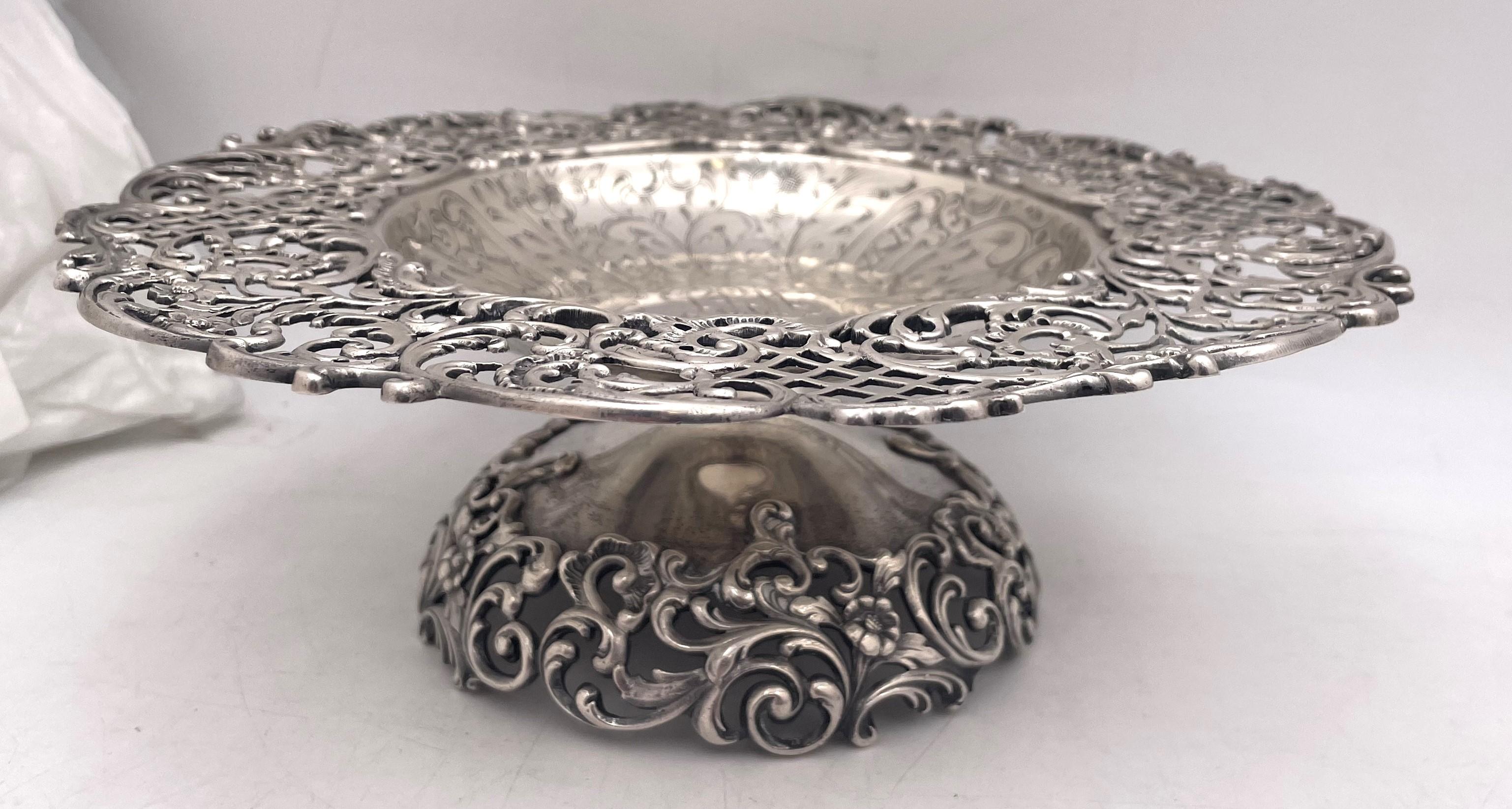 American Roger Williams Pair of Sterling Silver Compotes Tazze Footed Bowls Art Nouveau For Sale
