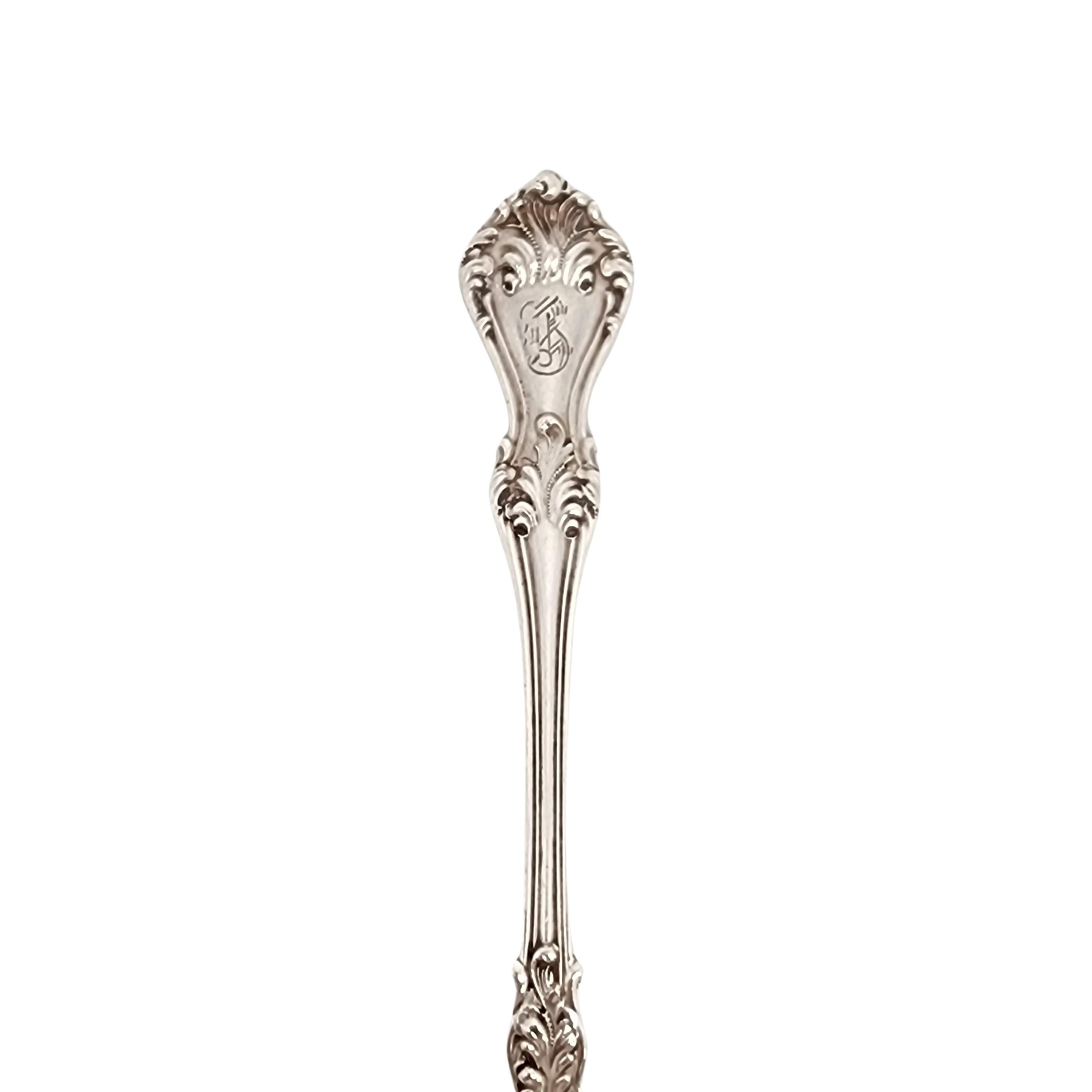 Roger Williams Silver Co Sterling Silver Corinthian Salad Fork w/Monogram #15838 In Good Condition For Sale In Washington Depot, CT