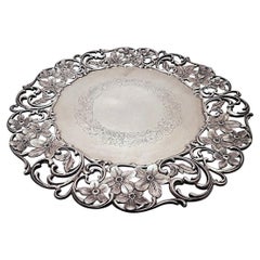Antique Roger Williams Sterling Silver Floral Plate Dish