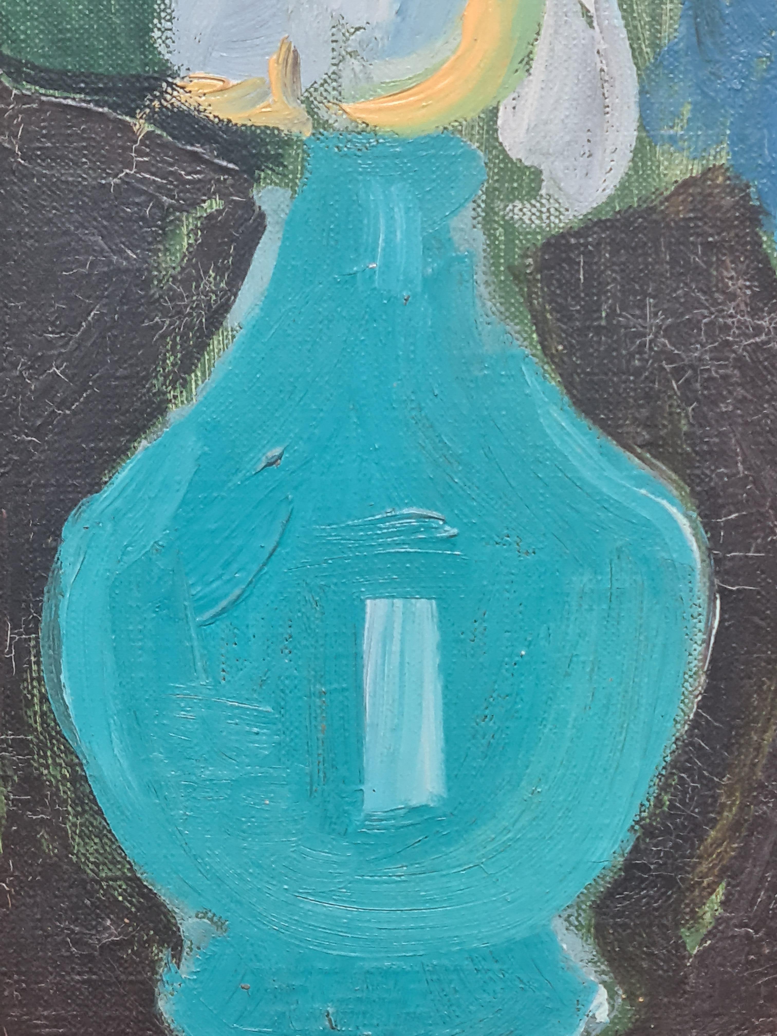 Still Life With Flowers, The Blue Vase, School of Matisse For Sale 5