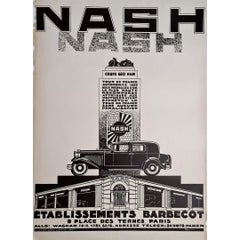 Circa 1930 Original Poster von Rogerio für die Automarke Nash - Art Déco