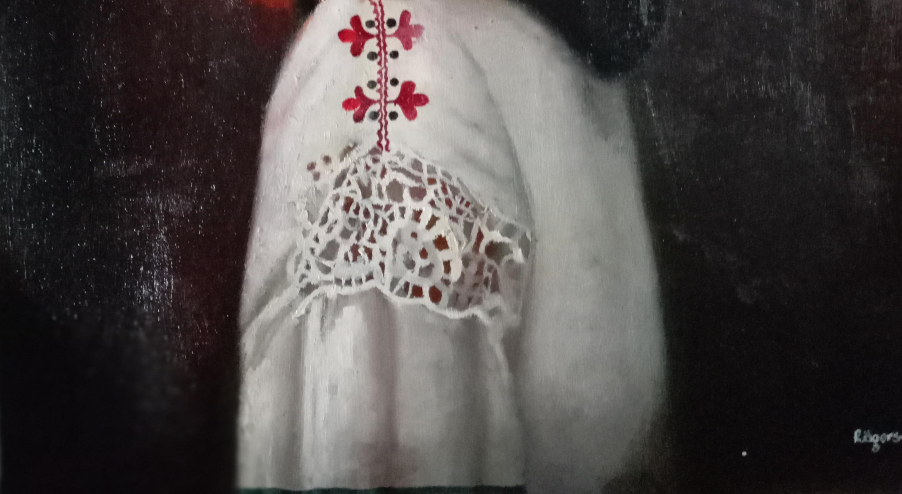 Auf den ersten Blick - 21. Jahrhundert, Romantik, Figurativ, Porträt, Frauen, Afrika (Expressionismus), Painting, von Rogers Akamike Akachukwubuikem