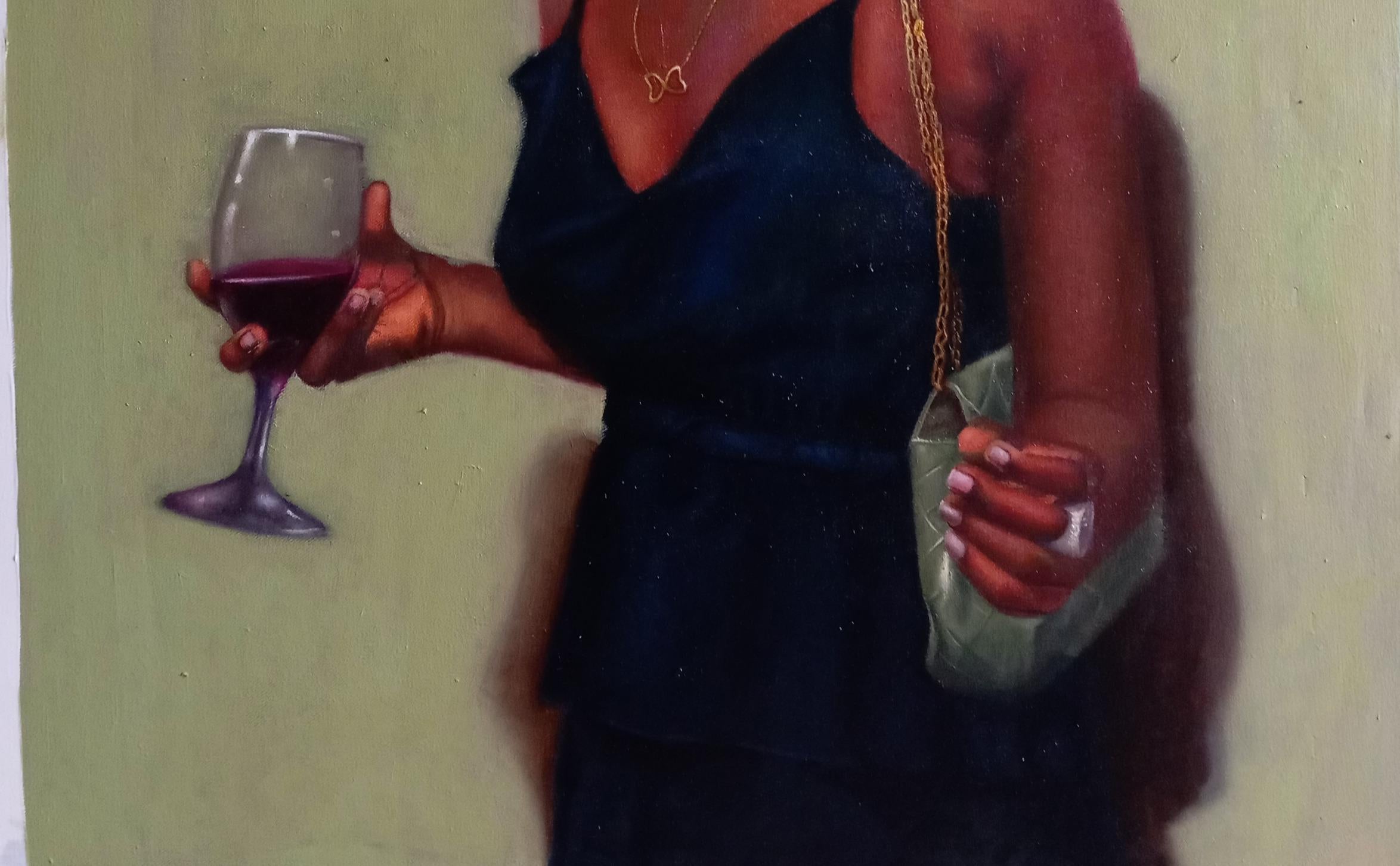 By Cupid's Arrow -21. Jahrhundert, Romantik, Figurativ, Porträt, Frauen, Afrika (Expressionismus), Painting, von Rogers Akamike Akachukwubuikem