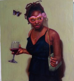 Por la Flecha de Cupido -Siglo XXI, Romanticismo, Figurativo, Retrato, Mujer, África