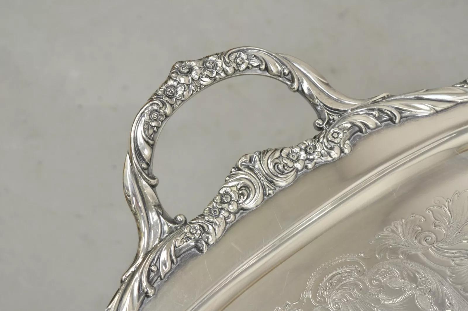 Rogers Bros. 1847 Heritage 9493 Bandeja grande plateada para servir Bandeja en venta 4