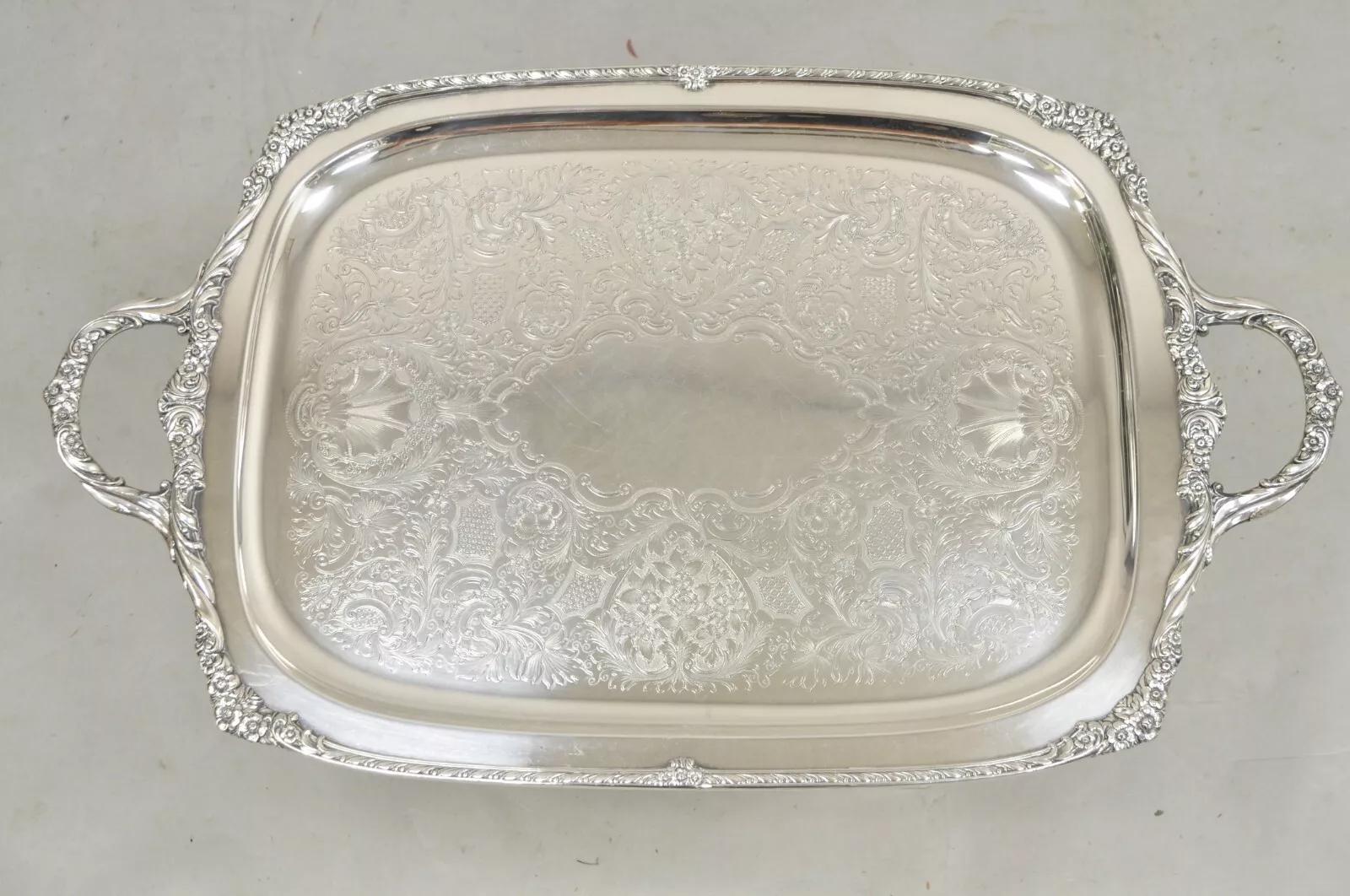 Rogers Bros. 1847 Heritage 9493 Bandeja grande plateada para servir Bandeja en venta 5