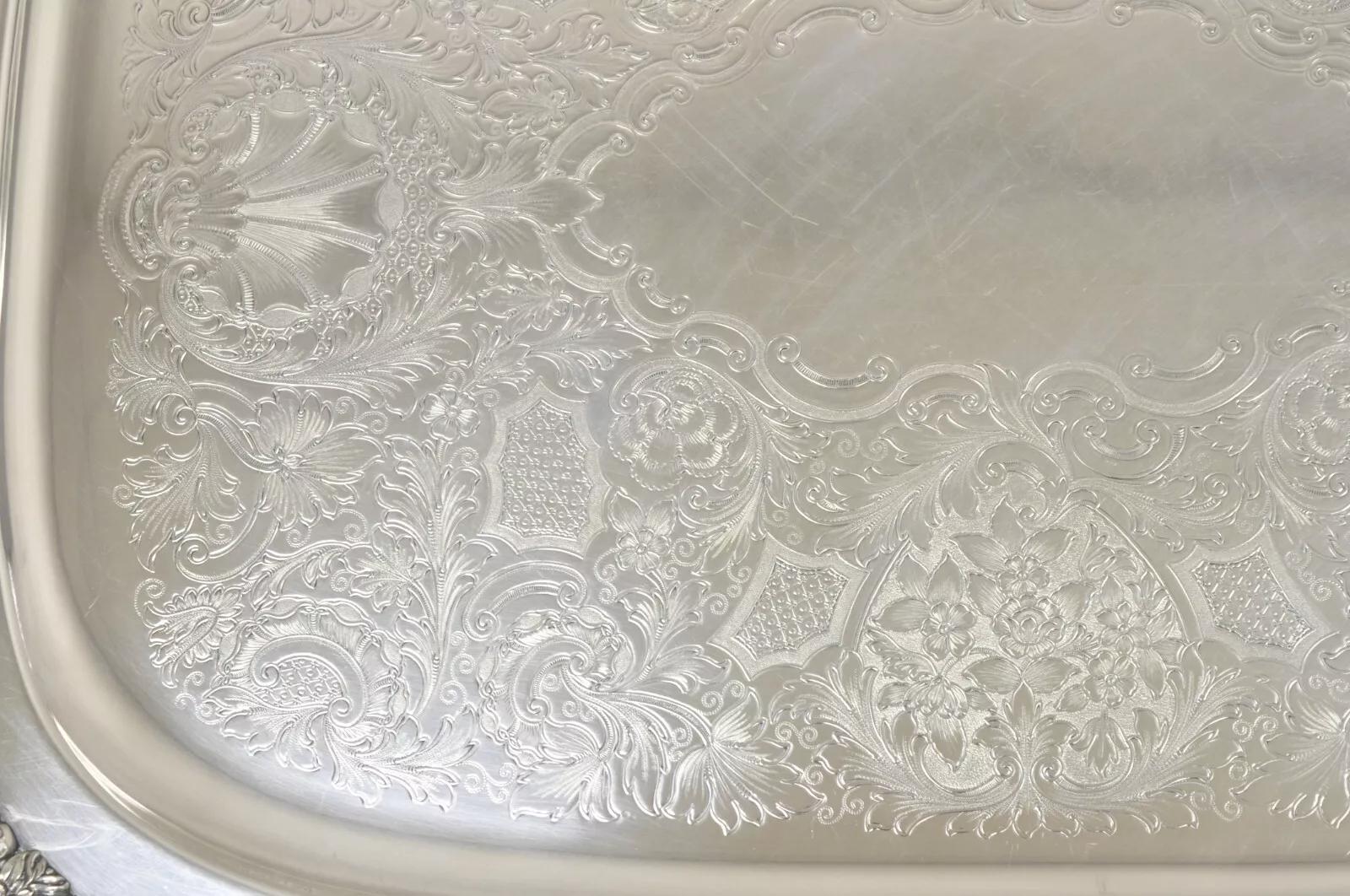 Rogers Bros. 1847 Heritage 9493 Bandeja grande plateada para servir Bandeja Desconocido en venta
