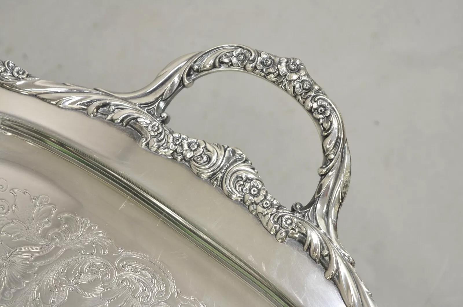 Rogers Bros. 1847 Heritage 9493 Bandeja grande plateada para servir Bandeja en venta 1
