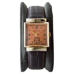 Rogers Gold gefüllt Art Deco Uhr mit Original-Zifferblatt 17 Jewels 1950's