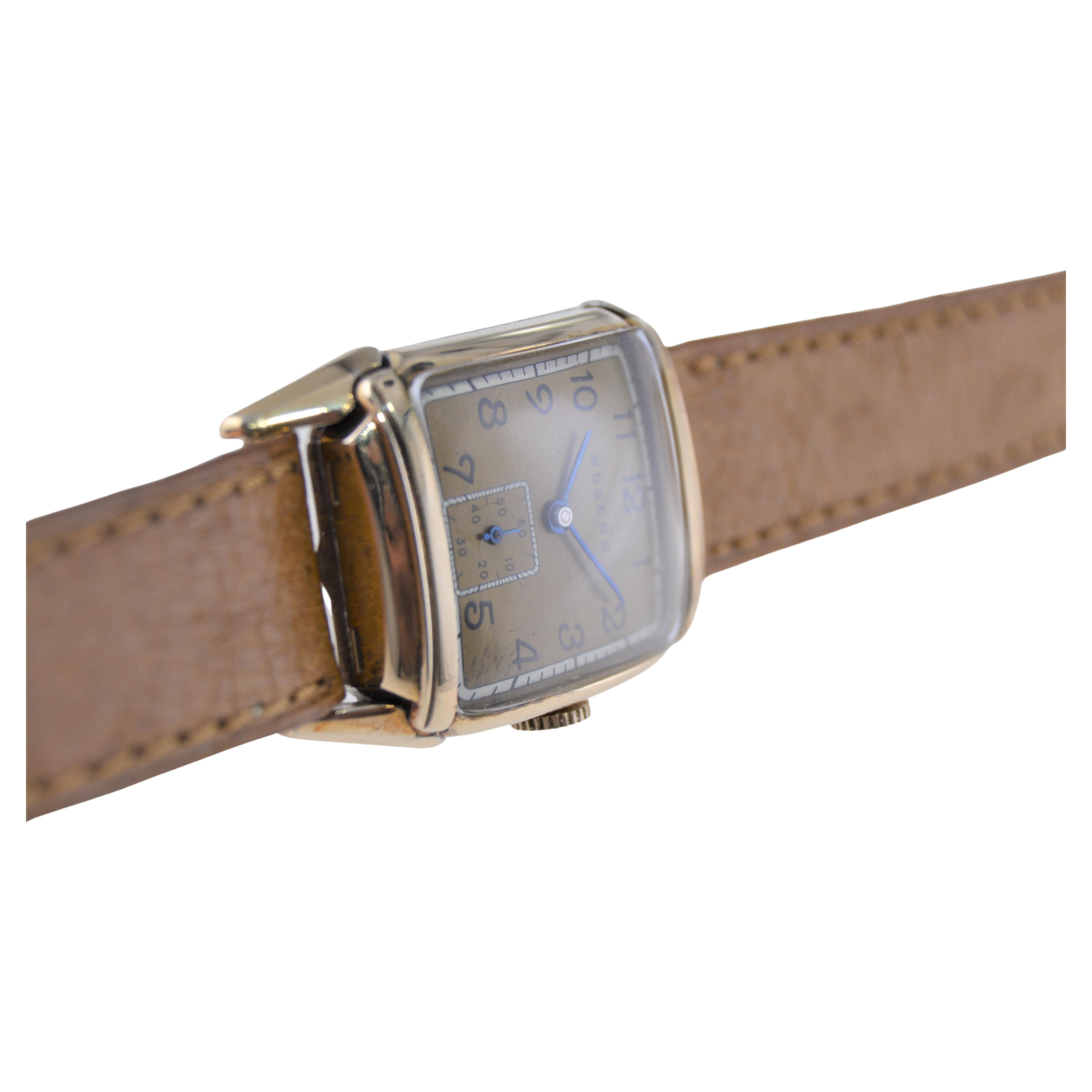 Rogers Gold Filled Art Deco Watch with Original Dial, circa 1940's For Sale 1