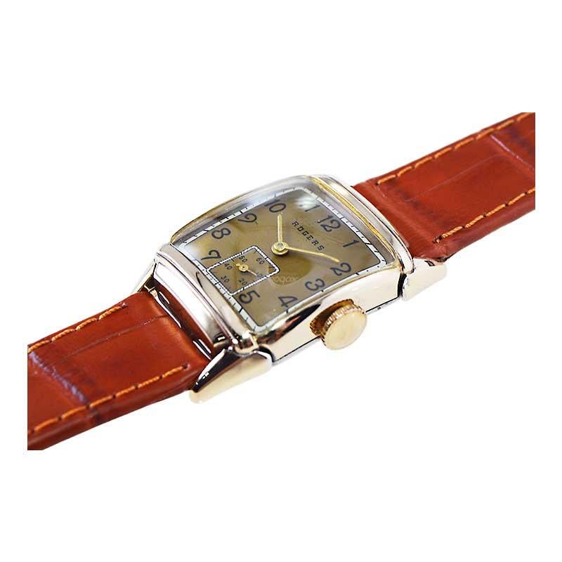 Rogers Gold Filled Art Deco Watch with Original Dial, circa 1940's 1