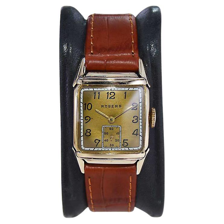 Rogers Gold Filled Art Deco Watch with Original Dial, circa 1940's