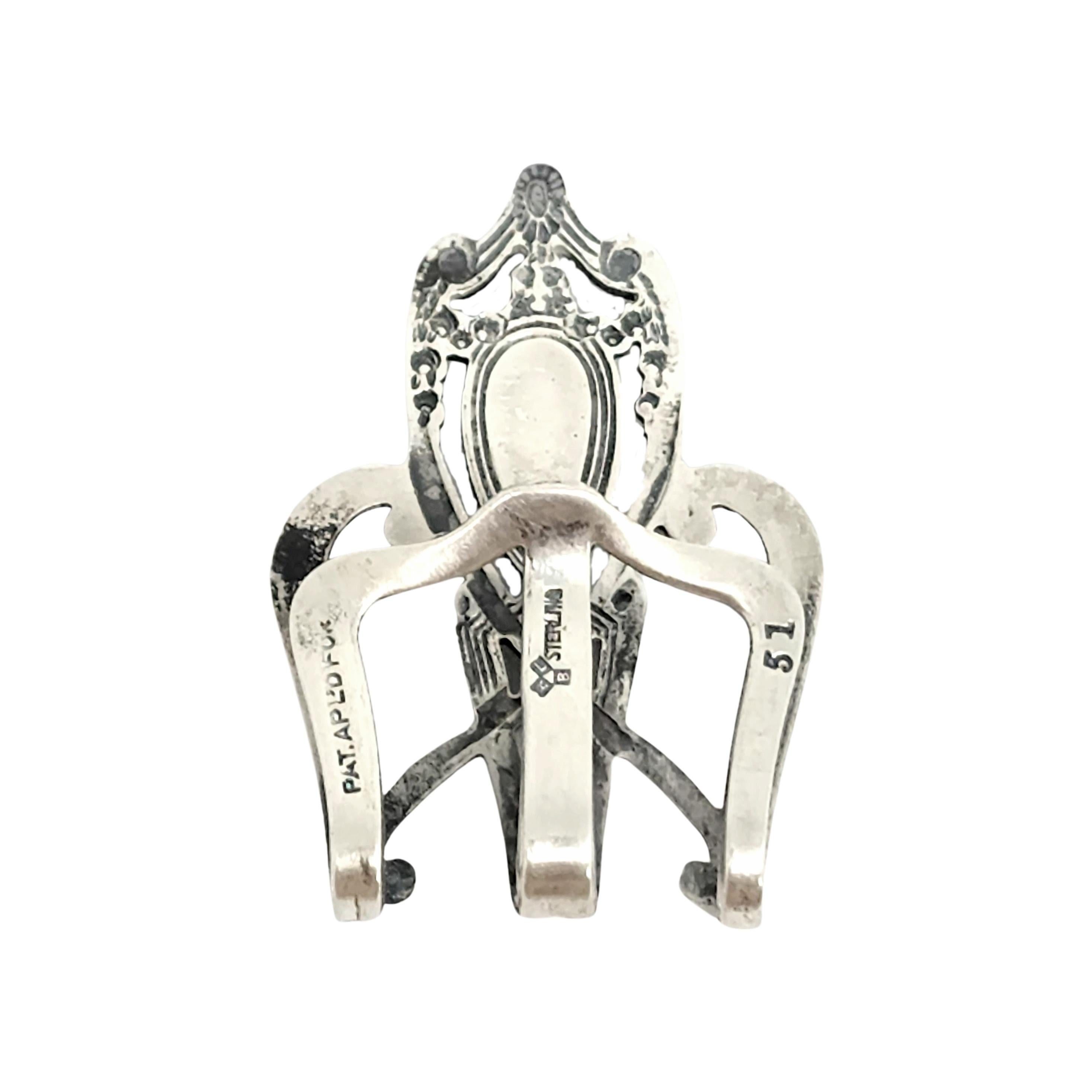 Rogers Lunt & Bowen Monticello 51 Sterling Silver Napkin Clip with Monogram 1