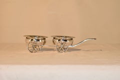 Carrello portabottiglie doppio Rogers placcato in argento, circa anni '60