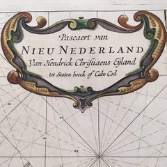 Roggeveen's Hand Colored Chart of Cape Cod and the Islands, 1675