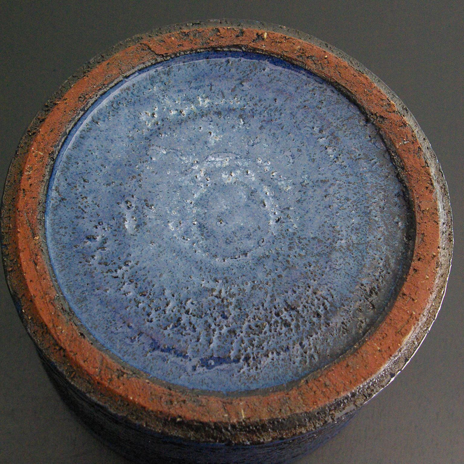 Rogier Vandeweghe Blue Ceramic Lidded Pot by Amphora (Keramik)