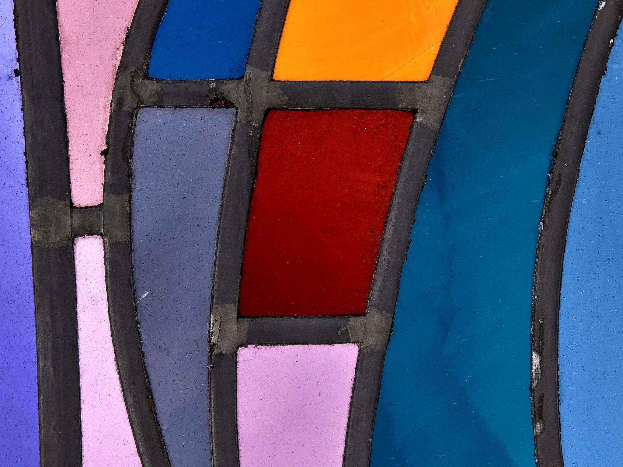 Rogier Vandeweghe Large Stained Glass Panel For Sale at 1stDibs